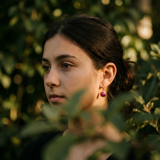 Faceted pink sillimanite hook earrings by Mirabelle
